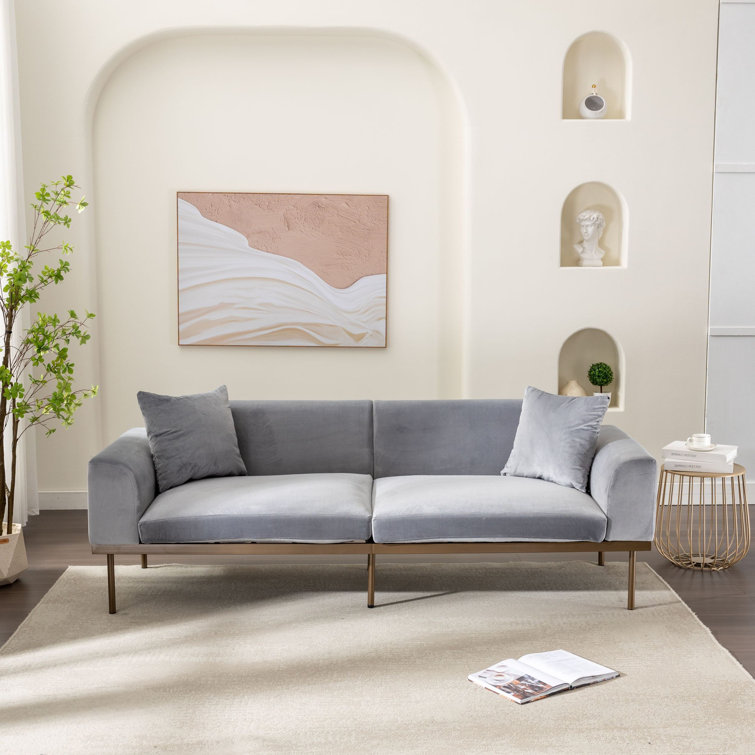 Mercer41 Modern Velvet Sofa Wayfair